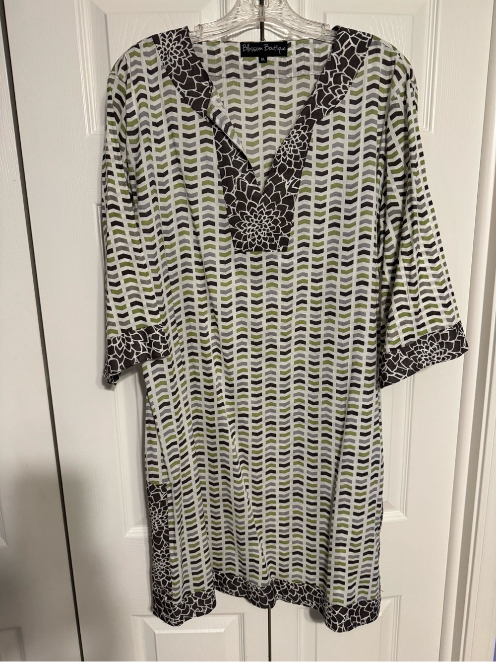 Blossom Boutique Green & Brown Patterned Swim Coverup